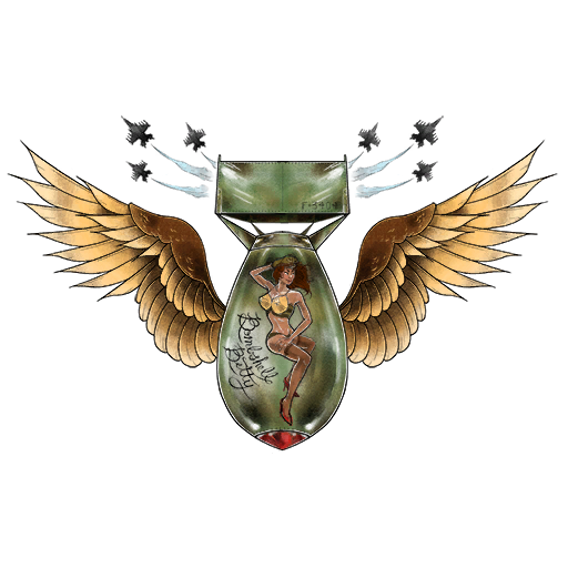 Winged Bombshell, a GTA V tattoo