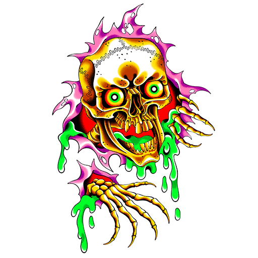 Erupting Skeleton, a GTA V tattoo