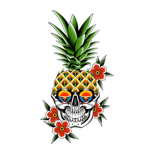 Pineapple Skull, a GTA V tattoo