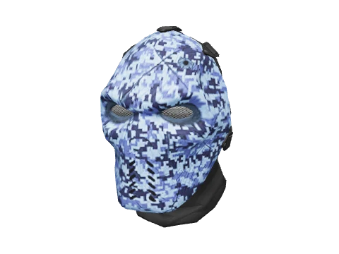 Blue Digital Snake Skull