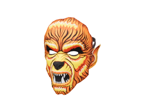 Orange Vintage Werewolf Mask