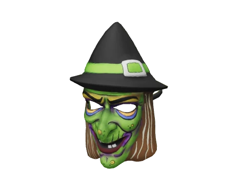 Green Vintage Witch Mask
