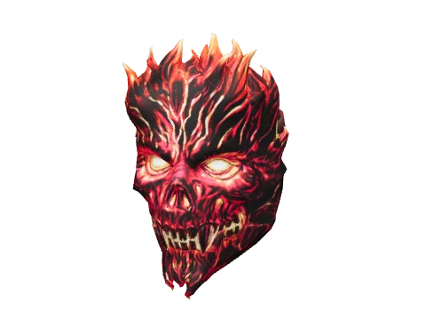 Red Flaming Skull Mask