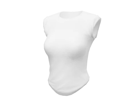 White Rolled Tee