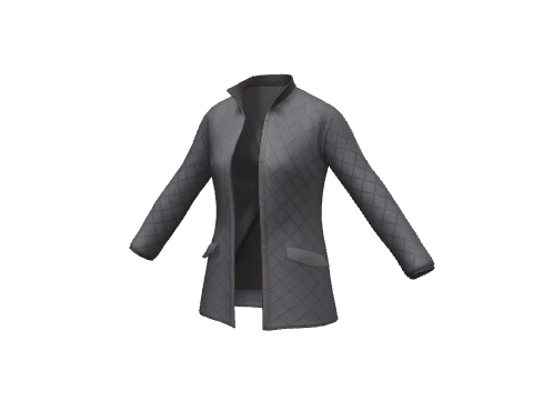 Gray Quilted Jacket