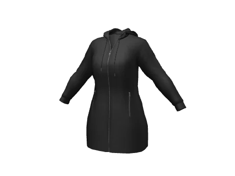 Black Longline Hoodie