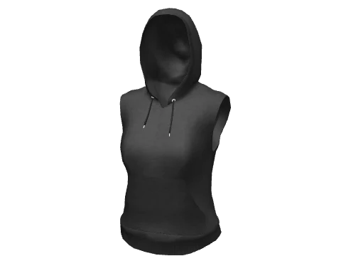 Black Sleeveless Hoodie