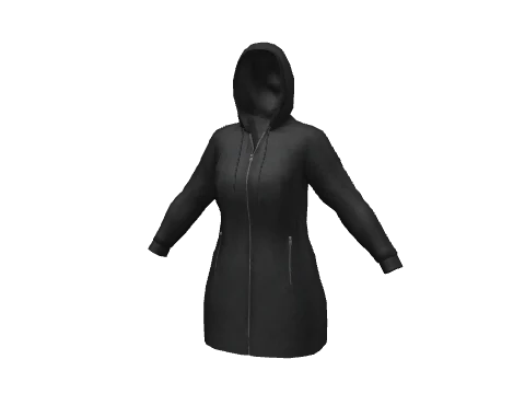 Black Longline Hoodie