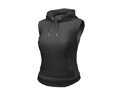Black Sleeveless Hoodie