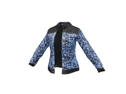 Blue Digital Denim Biker