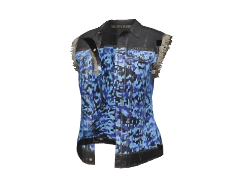 Blue Digital Denim Cut