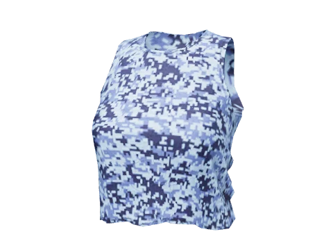 Blue Digital Sleeveless Crop