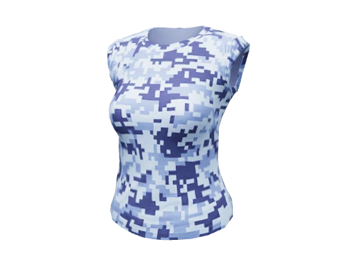 Blue Digital Rolled Tee