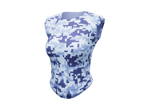 Blue Digital Rolled Tee