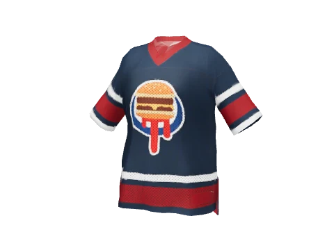 Blue Burger Shot Hockey Shirt