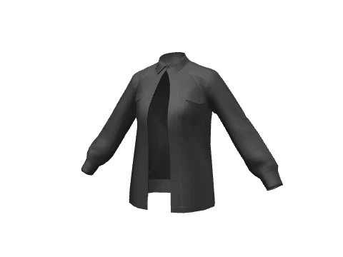 Black Double Shirt Open
