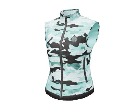 Aqua Camo Sleeveless Puffer