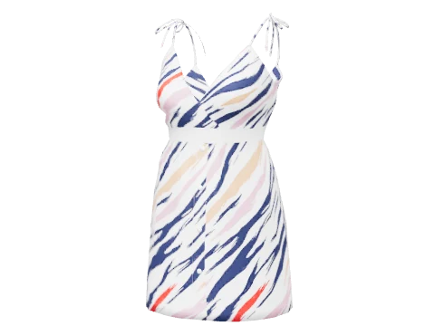 White DS Striped Sun Dress