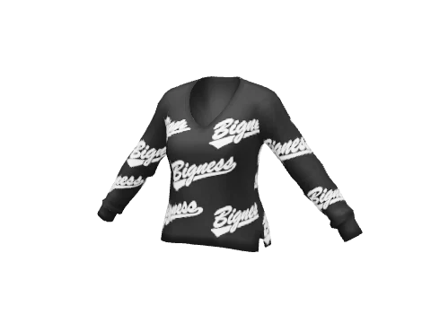 Black Bigness V Neck