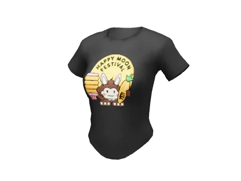 Black Happy Moon Tucked Tee