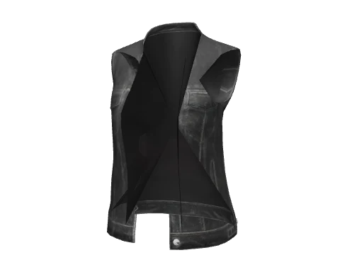 Black Biker Gilet