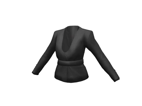 Black Deep Belted Jacket