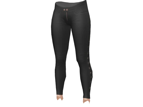 Black Leather Stitch Pants