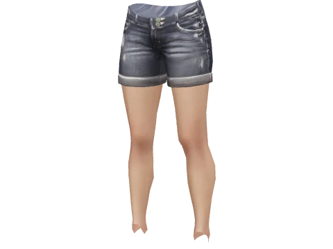 Navy Distressed Denim Shorts