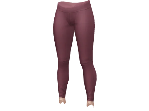 Red Fitted Shiny Pants