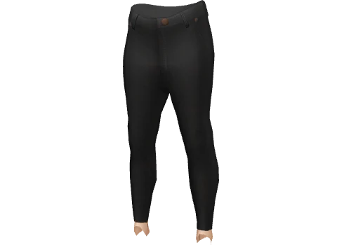 Black Leather Low Crotch Jeans