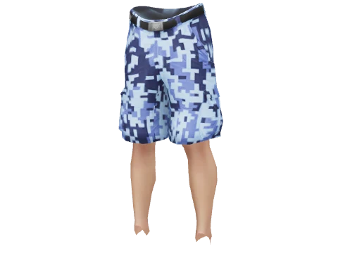 Blue Digital Cargo Shorts