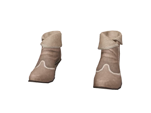 Beige Folded Boots