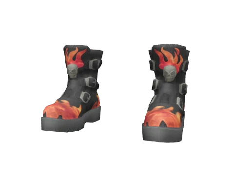 Flaming Skull Boots