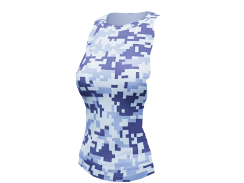 Blue Digital Rolled Tee