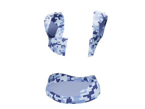 Blue Digital Rolled Tee