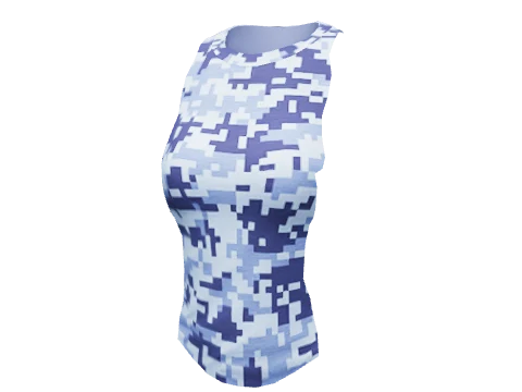 Blue Digital Rolled Tee