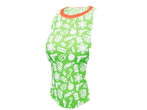 Green Festive Tucked Tee