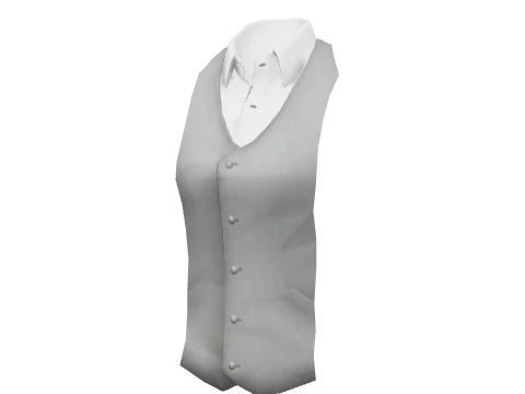 Silver Fitted Suit Vest