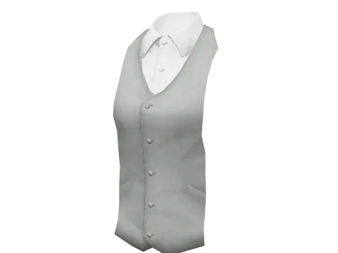 Silver Fitted Suit Vest