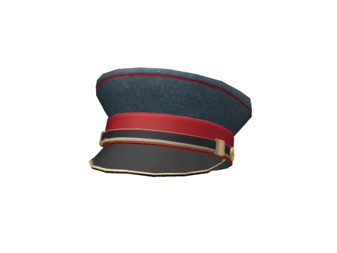 Blue & Red Peaked Cap