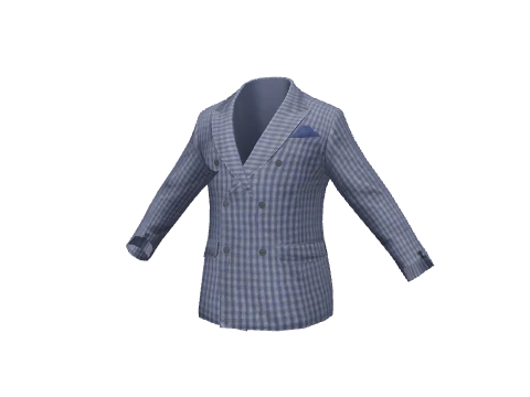 Blue Check Double Suit