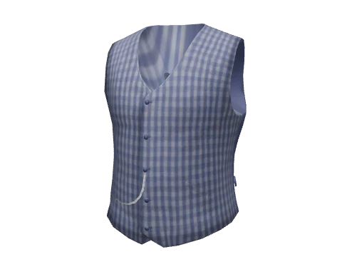 Blue Check Suit Vest