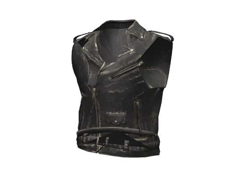 Worn Black Biker Cut