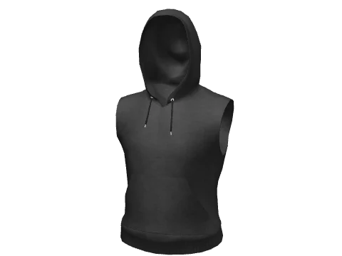 Black Sleeveless Hoodie