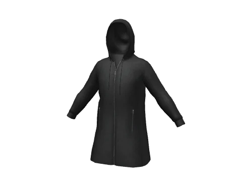 Black Longline Hoodie