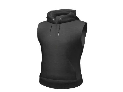 Black Sleeveless Hoodie