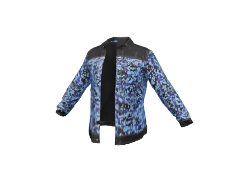 Blue Digital Denim Biker