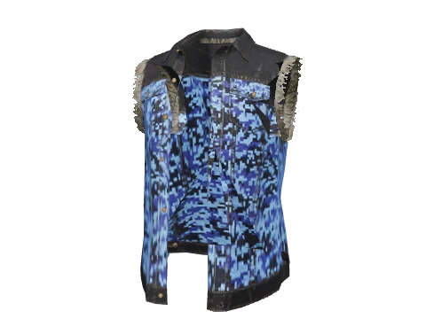 Blue Digital Denim Cut