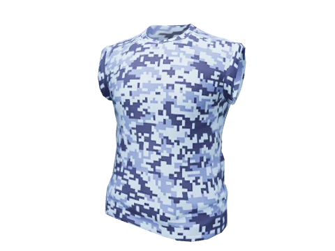 Blue Digital Rolled Tee