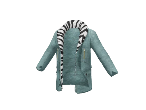 Teal Leather Fur Jacket